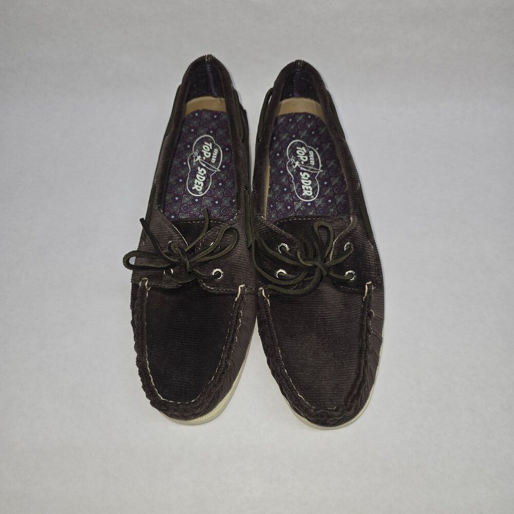 Sperry Top-Sider Women's A/O Grey Washed Corduroy Boat Shoe (Brown) Women's 10M